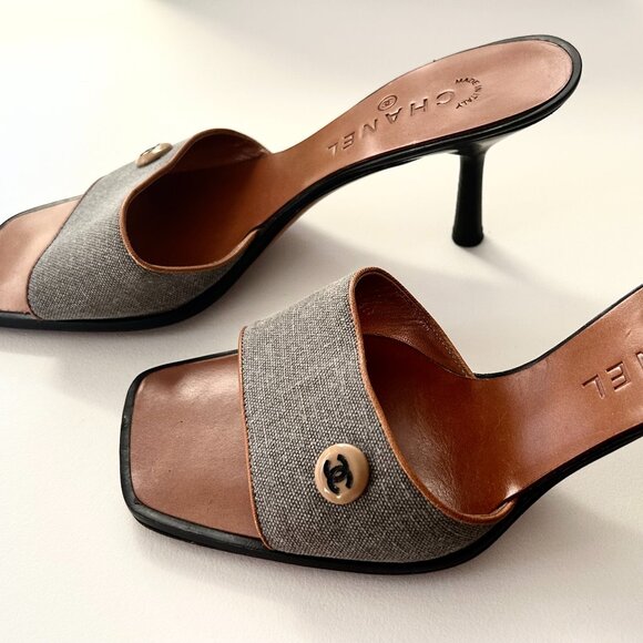 Chanel Denim Kitten Heels, Size 38.5- *RARE,* MINT Condition!! - Picture 3 of 13